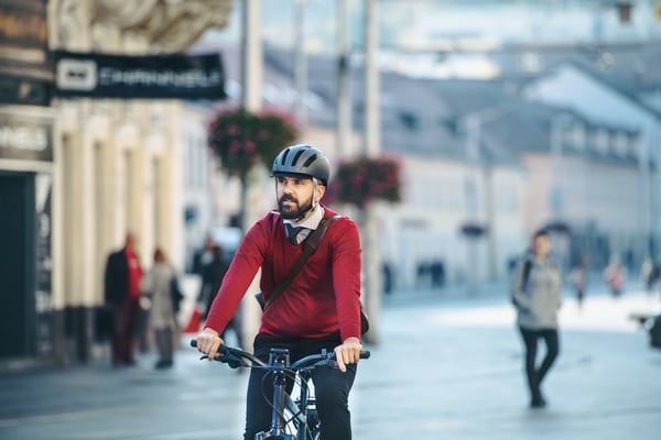 Man cycling an electric bike