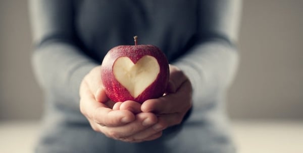 Picture of a heart shape apple