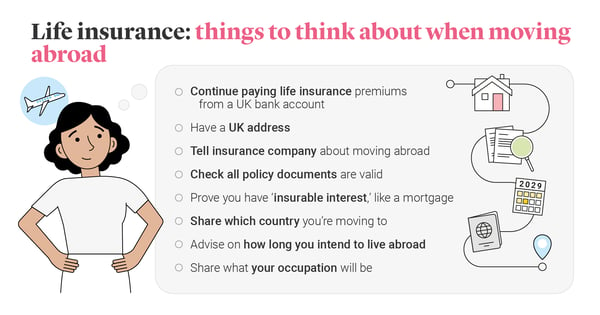 List of things to consider for your life insurance policy if moving abroad